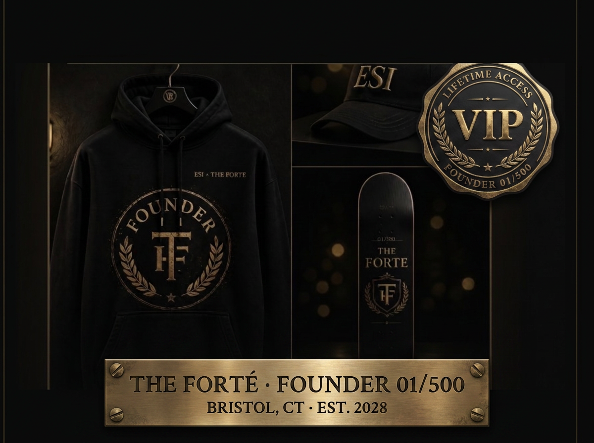 Numbered Founder hoodie, cap, and brass plaque