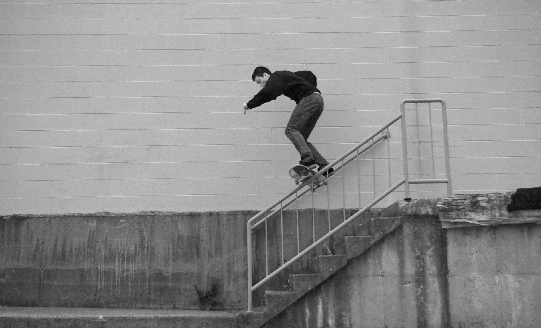 Zack Forte grinding a handrail